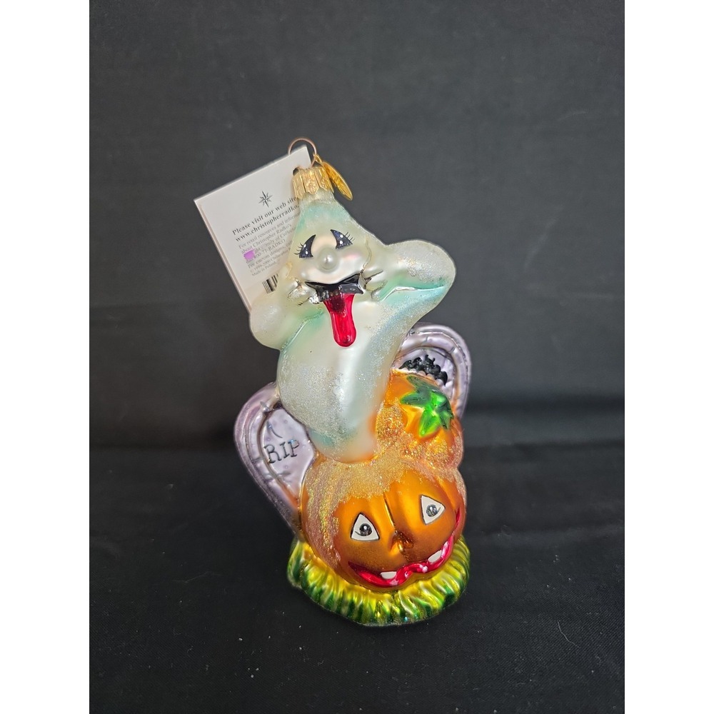 Christopher Radko 5.5" Halloween Ghost Pumpkin Bat Ornament 2000 00-211-0